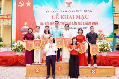CBGV trường mầm non Xuân Trung tự tin tham gia các môn thi đấu tại đại hội TDTT xã Xuân Hưng lần thứ nhất
