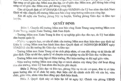 quyết định thành lập trường